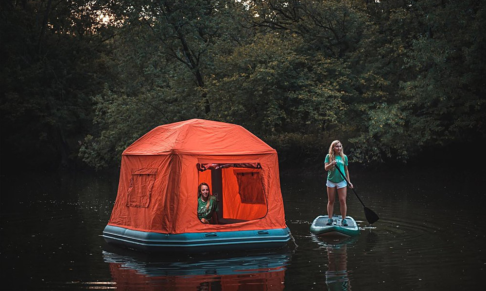 Camp on water with a Floating tent